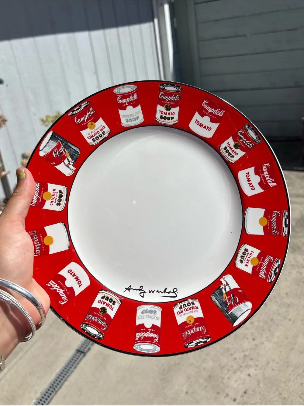 ANDY WARHOL POP ART CAMPBELL’S SOUP Cans 10.5” White Dinner Plate BLOCK